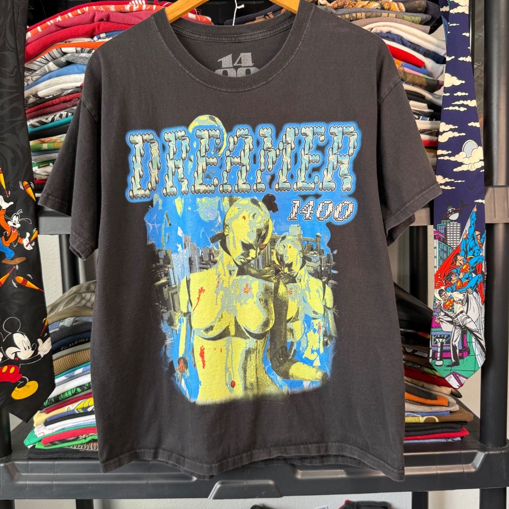 Y2K Faded Black Trippie Redd 1400 Dreamer Graphic Tee Size Large